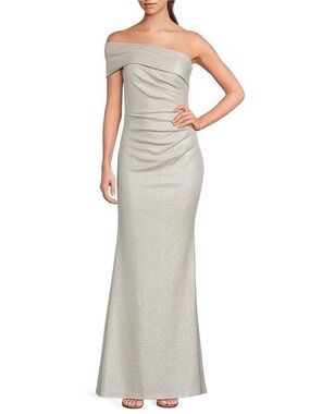 Eliza J One-Shoulder Glitter Mermaid Gown Size 6
